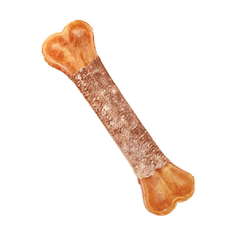 NATURAL RAWHIDE PRESSED BONE WRAP SAIMON SKIN